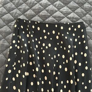 Polka Dot satin feel midi skirt